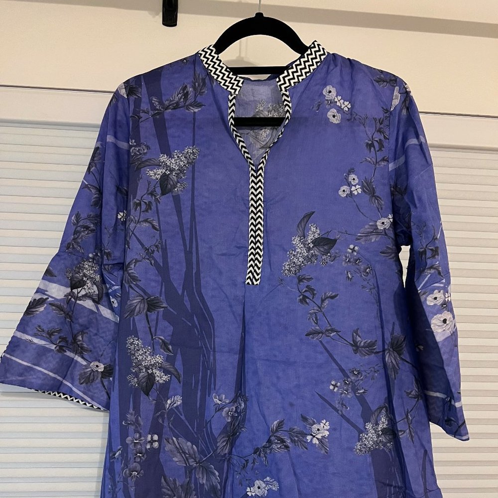 Cotton Lawn Kameez with Beading Detail